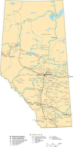 Alberta Province Map - Cut-Out Style
