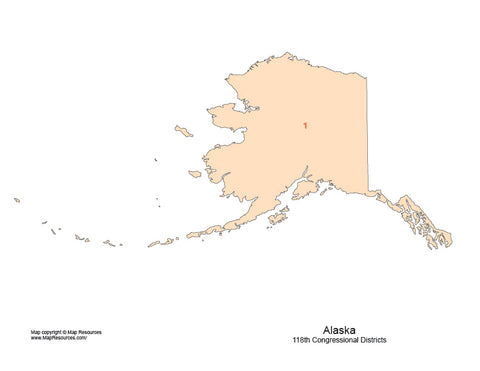 Digital Alaska Map with 2022 Congressional Districts