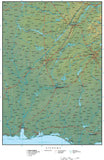 Alabama Map Plus Terrain with Cities  Roads and Water Features