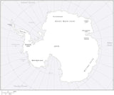Digital Antarctica Map - Black & White