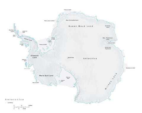 Antarctica Terrain map in Adobe Illustrator vector format and more ANTARC-542840