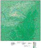 Arkansas Map with Contour Background