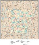 Arkansas Map with Counties, Cities, County Seats, Major Roads, Rivers and Lakes