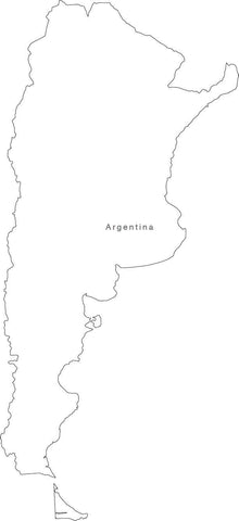 Digital Black & White Argentina map in Adobe Illustrator EPS vector format