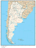 Argentina Digital Vector Map with Province Areas and Capitals