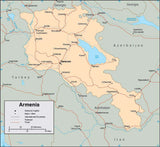 Digital Armenia map in Adobe Illustrator vector format