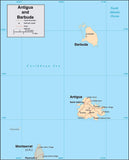 Digital Antigua Barbuda map in Adobe Illustrator vector format