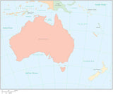 Digital Australia Map - Multi-Color