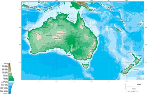 Digital Australia Contour map in Adobe Illustrator vector format.