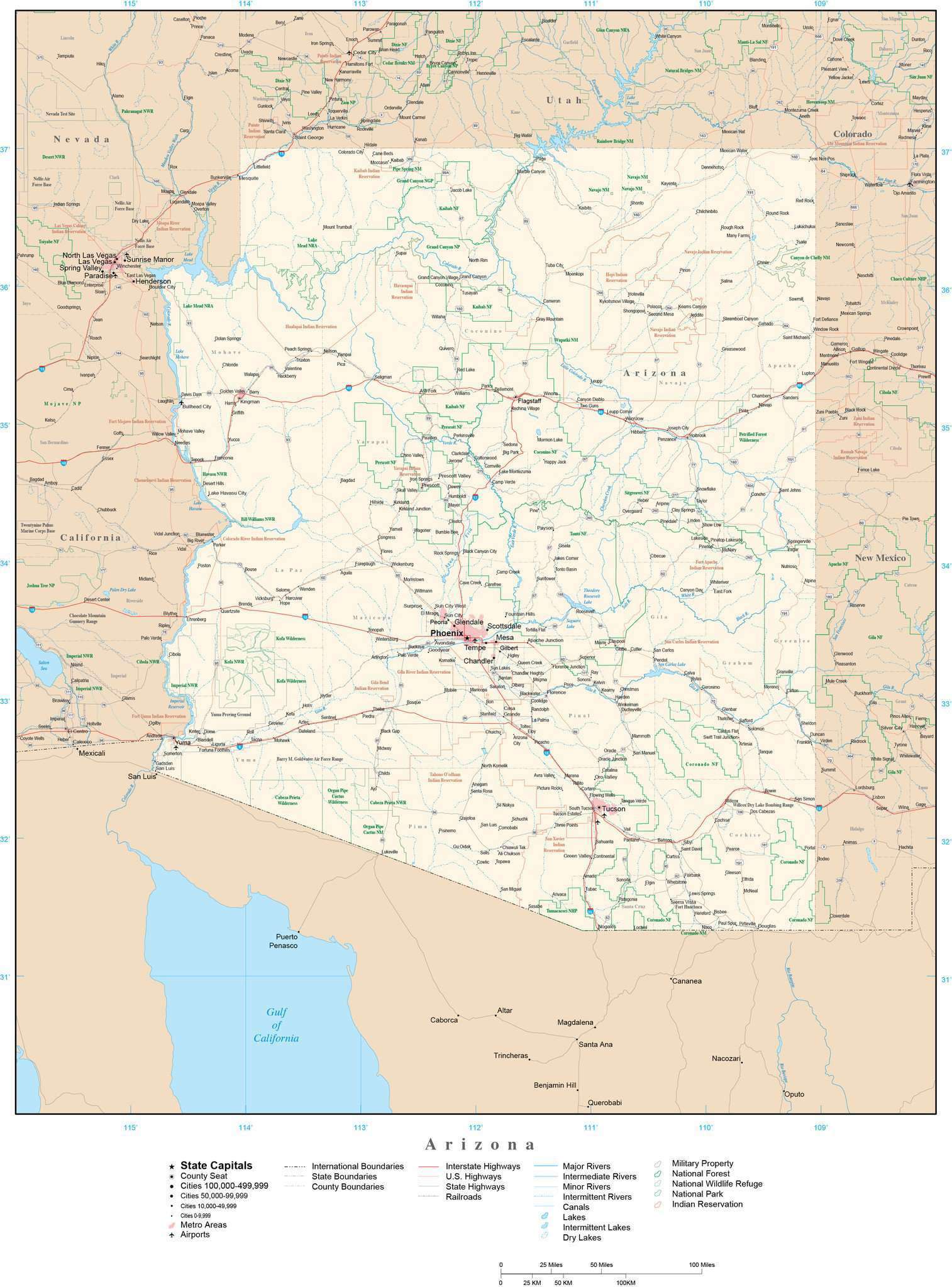 Arizona Map With Rivers