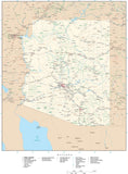 Detailed Arizona Digital Map with County Boundaries, Cities, Highways, and more