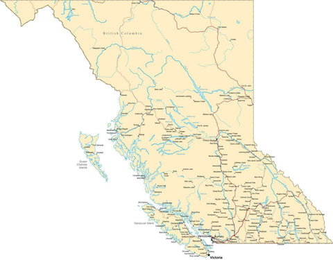 British Columbia Province Map - Fit-Together Style