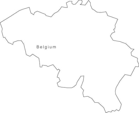 Digital Black & White Belgium map in Adobe Illustrator EPS vector format