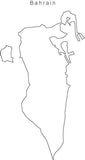 Digital Black & White Bahrain map in Adobe Illustrator EPS vector format