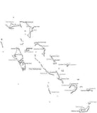 Bahamas Black & White Map with Capital Major Cities and Roads