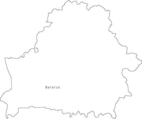 Digital Black & White Belarus map in Adobe Illustrator EPS vector format