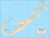 Digital Bermuda map in Adobe Illustrator vector format