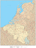Belgium Netherlands Luxembourg Map - High Detail