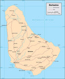 Digital Barbados map in Adobe Illustrator vector format