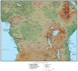 Central Africa Terrain map in Adobe Illustrator vector format with Photoshop terrain image C-AFRI-952923