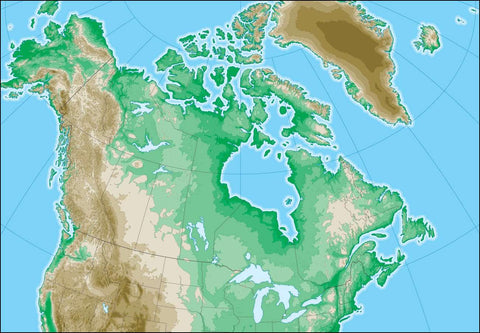 Digital Canada Contour map in Adobe Illustrator vector format