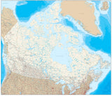 Poster Size Canada Map with Ocean Floor Contours
