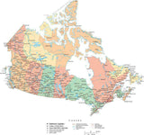Canada Map in Cut-Out Style with Provinces and Other Features