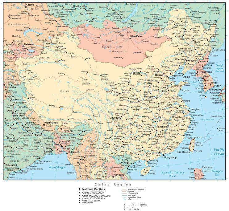 China Rivers Cities China Map With Cities And Rivers