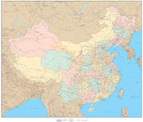 Poster Size 36 x 30 inch China Map with Provinces
