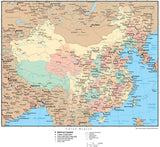 China Page Size Digital Map with Provinces and Highway Network