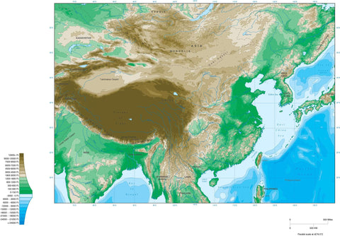 Digital China Contour map in Adobe Illustrator vector format.