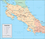 Digital Costa Rica map in Adobe Illustrator vector format