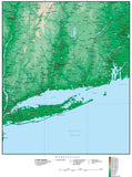 Connecticut Map with Contour Background