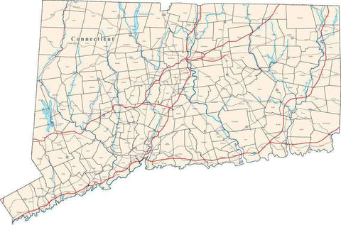 Connecticut Map with Minor Civil Divisions