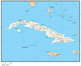 Cuba Digital Vector Map with Provinces and Capitals