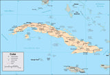 Digital Cuba map in Adobe Illustrator vector format