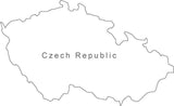 Digital Black & White Czech Republic map in Adobe Illustrator EPS vector format
