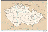 Czech Republic Digital Vector Map with Regions