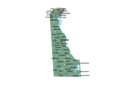 Digital Delaware Terrain map in Fit Together style with Terrain DE-USA-852094