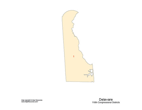Digital Delaware Map with 2022 Congressional Districts