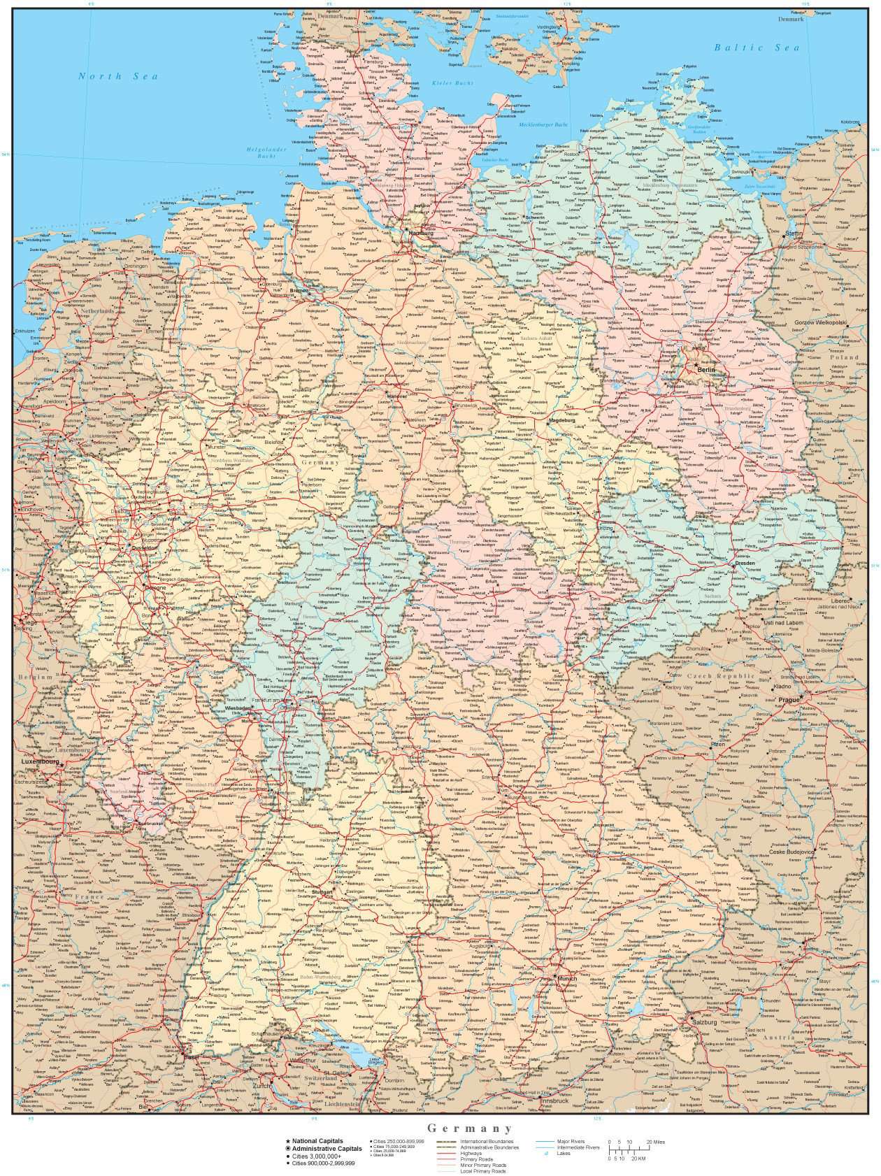 Large Detailed Map Of Germany