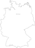Digital Black & White Germany map in Adobe Illustrator EPS vector format