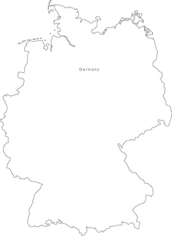 Digital Black & White Germany map in Adobe Illustrator EPS vector format