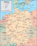 Digital Germany map in Adobe Illustrator vector format