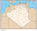 Algeria Digital Vector Map with Administrative Areas and Capitals