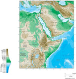 Digital Eastern Africa Contour map in Adobe Illustrator vector format.