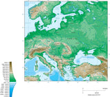 Digital Eastern Europe Contour map in Adobe Illustrator vector format.