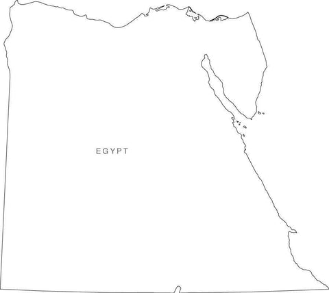 Digital Black & White Egypt map in Adobe Illustrator EPS vector format