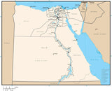 Egypt Digital Vector Map with Administrative Areas and Capitals