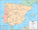 Digital Spain map in Adobe Illustrator vector format